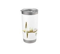 Paris Skyline Heartbeat Torre Eiffel Francia I Love Paris Vaso térmico de acero inoxidable de doble pared