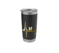 Paris Skyline Heartbeat Torre Eiffel Francia I Love Paris Vaso térmico de acero inoxidable de doble pared