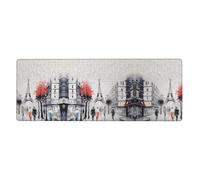 Paris Street - Alfombrilla de ratón con diseño de la Torre Eiffel de 12 x 31.5 pulgadas
