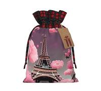 Paris Street - Bolsa resistente con cordón de la Torre Eiffel de 4.7 x 6.9 pulgadas, bolsa de regalo moderna y práctica para necesidades diarias, 1 unidad