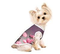 Paris Street - Camiseta sin mangas con estampado floral rosa de la Torre Eiffel para perros y gatos, ropa de moda para mascotas para uso en interiores y exteriores