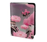 Paris Street - Cartera antirrobo para pasaporte, diseño de Torre Eiffel con estampado floral, artículos esenciales de viaje, tarjetas y pasaporte, tamaño para adaptarse a todos los pasaportes estándar