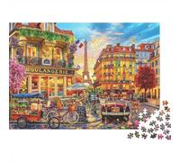 Paris Street Jigsaw Puzzles 1000 Pieza Recycled Eiffel View Puzzle para Adultos Puzzle Accesorios de Juego Impossible Hard Difficult Challenging Fun Game 70x50cm/1000pcs