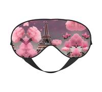 Paris Street - Máscara de ojos con diseño floral de la Torre Eiffel para máxima comodidad para dormir, ajustable, transpirable y elegante, perfecto para sensibilidad a la luz, insomnio