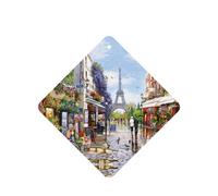 Paris Street Scene - Juego de 10 tarjetas de ambientador con diseño de la Torre Eiffel, para decoración de coche, con aroma a coche