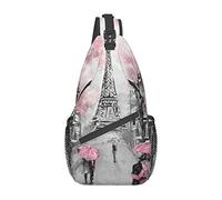Paris Street Tower Pink Floral White Natural Greenery Twig Crossbody Bag Sling Bag Mochila de Viaje multipropósito para Hombres y Mujeres