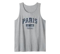 Paris Texas TX Vintage Sports Establecido Diseño Marino Camiseta sin Mangas