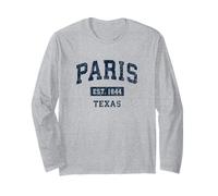 Paris Texas TX Vintage Sports Establecido Diseño Marino Manga Larga