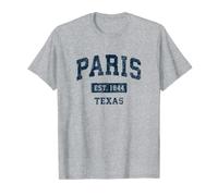 Paris Texas TX Vintage Sports estableció diseño de la marina Camiseta