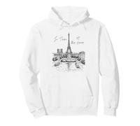 París Torre Eiffel Bosquejo Paisaje Urbano Arte Recuerdo Sudadera con Capucha