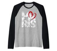 París Torre Eiffel símbolo del Amor Francia Recuerdo Motif Camiseta Manga Raglan