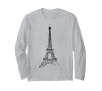 París Torre Eiffel Vintage Skyline Love Francia Love Paris Manga Larga
