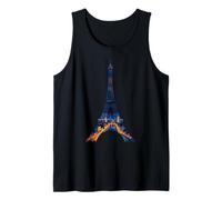 París Torre Eiffel Vista nocturna Ciudad Luces Arte Camiseta sin Mangas