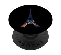 París Torre Eiffel Vista nocturna Ciudad Luces Arte PopSockets PopGrip Adhesivo