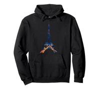 París Torre Eiffel Vista nocturna Ciudad Luces Arte Sudadera con Capucha