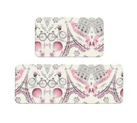 Paris Tower Flower - Juego de 2 tapetes antideslizantes para cocina, hogar, oficina, lavandería