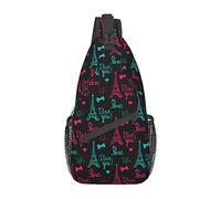 Paris Tower I Love You Sling Bag, Chest Bag Daypack, Crossbody Sling Mochila para Viajes Deportes Correr Senderismo