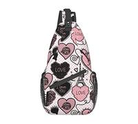 Paris Tower Love Sling Bag, Chest Bag Daypack, Crossbody Sling Mochila para Viajes, Deportes, Correr, Senderismo
