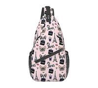 Paris Tower Pug Sling Bag, Chest Bag Daypack, Crossbody Sling Mochila para Viajes, Deportes, Correr, Senderismo