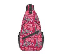 Paris Tower Sling Bag, Chest Bag Daypack, Crossbody Sling Mochila para Viajes, Deportes, Correr, Senderismo