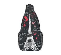 Paris Tower Sling Bag, Chest Bag Daypack, Crossbody Sling Mochila para Viajes, Deportes, Correr, Senderismo