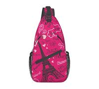 Paris Tower Sling Bag, Chest Bag Daypack, Crossbody Sling Mochila para Viajes, Deportes, Correr, Senderismo
