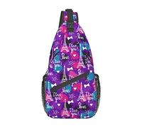 Paris Tower Sling Bag, Chest Bag Daypack, Crossbody Sling Mochila para Viajes, Deportes, Correr, Senderismo