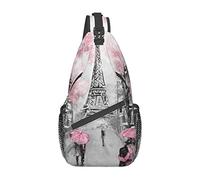 Paris Tower Sling Bag, Chest Bag Daypack, Crossbody Sling Mochila para Viajes, Deportes, Correr, Senderismo