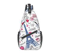 Paris Tower Sling Bag, Chest Bag Daypack, Crossbody Sling Mochila para Viajes, Deportes, Correr, Senderismo