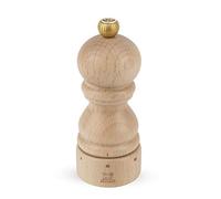 Paris u'Select - Molinillo de sal de 12 cm + sal de roca incluida, 6 ajustes de molienda predefinidos, fabricado con madera certificada PEFC, fabricado en Francia, color natural