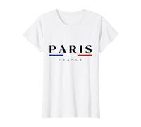 Paris with France Flag Novelty Graphic Tees & Cool Designs Camiseta gráfica económica, Mujer, Blanco, S