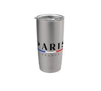 Paris With France Flag Novelty Graphic Tees & Cool Designs Vaso térmico de acero inoxidable de doble pared
