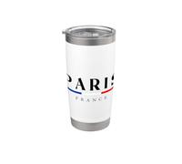 Paris With France Flag Novelty Graphic Tees & Cool Designs Vaso térmico de acero inoxidable de doble pared