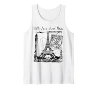 Paris with Love from Paris France French Postcard Camiseta sin Mangas
