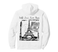 Paris with Love from Paris France French Postcard Sudadera con Capucha