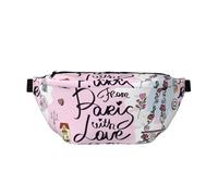 Paris with Love - Riñonera ajustable para entrenamiento al aire libre, senderismo, regalos para hombres y mujeres, multicolor, Talla única, Mochila de senderismo