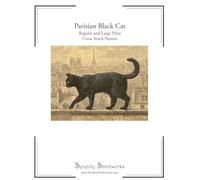Parisian Black Cat Cross Stitch Pattern: Regular and Large Print Cross Stitch Pattern