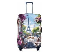 Parisian Cafe con fundas de equipaje de viaje Eiffel, fundas elásticas para maleta, protector para equipaje de 18 a 32 pulgadas, Black, L