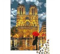 ParisNotreDame Rompecabezas para Adultos RainyNight 1000 Piezas de Papel Reciclado para Adultos Juego Educativo para Relajarse 52x38cm/1000pcs