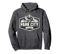 Park City, Utah Sudadera con Capucha, Unisex para Adultos, Jaspeado Oscuro, XXL