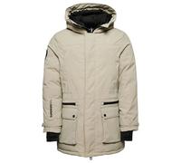 Superdry COAT CITY PADDED PARKA JACKET Stone Dark Grey XL HOMBRE