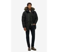Parka con capucha de pelo sintético Hombre Talla M. Color Negro