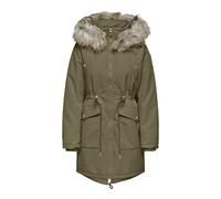 Parka larga con capucha Mujer Talla S. Color Verde