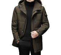 Parka larga con capucha para hombre, abrigo de invierno grueso, aislante, cálido, cortavientos, Café B, 4XL