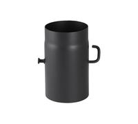 PARKANEX Válvula de mariposa para tubo de estufa, diámetro de 150 mm, tubo con palanca, regulador de tracción, válvula de escape para hornos de combustible sólido, color negro, recubrimiento de polvo