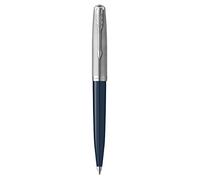 Parker 51 bolígrafo | cuerpo azul medianoche con adorno cromado | punta mediana con recambio de tinta negra | estuche de regalo