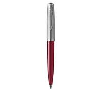 Parker 51 bolígrafo | cuerpo borgoña con adorno cromado | punta mediana con recambio de tinta negra | estuche de regalo