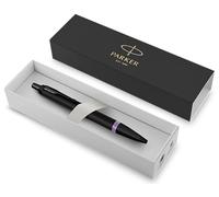 Parker Bolígrafo IM Premium | Colección Vibrant Rings | Laca negra satinada con anillo morado amatista | Tinta negra | En caja de regalo