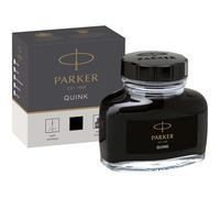 Parker Botella de tinta para pluma estilográfica | Tinta negra QUINK | Recambio para pluma estilográfica de 57 ml