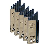 Parker - Cartucho de tinta Quink (5 unidades, 25 patrones), color negro y azul